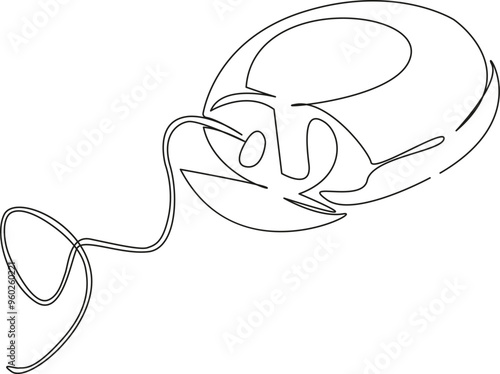 One continuous single drawing line art flat doodle teeth, hygiene, care, clean, flossing, dental, horizontal, mouth, floss, blue. Isolated image hand draw contour on a white background
