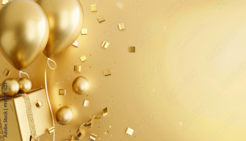 Fototapeta premium Golden Moments: A Celebration of Love - Anniversary Card Design