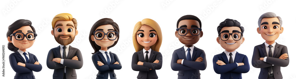 Close up of a cartoon business group of people. Close up of a cartoon business group of people.