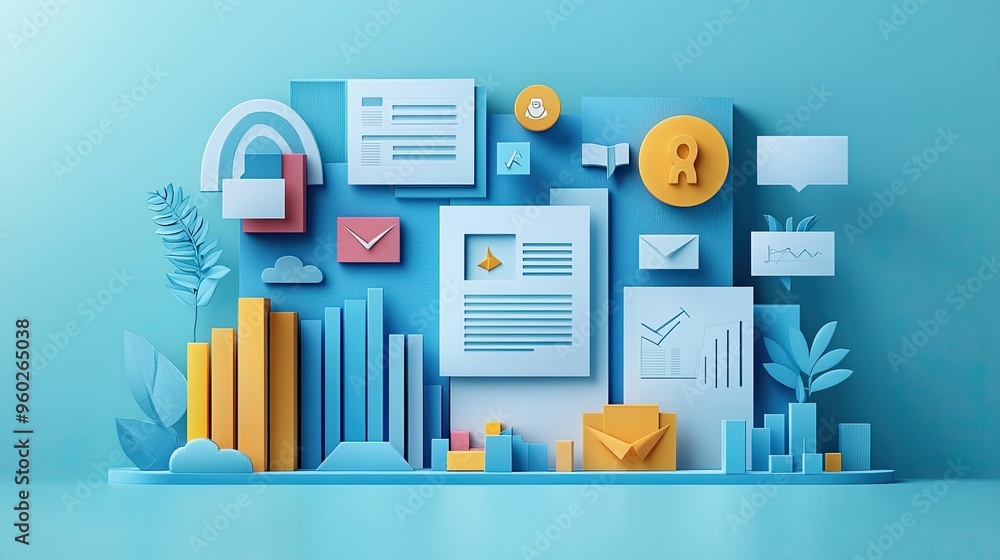 17. A 3D paper cut art depiction of a business plan development process ...