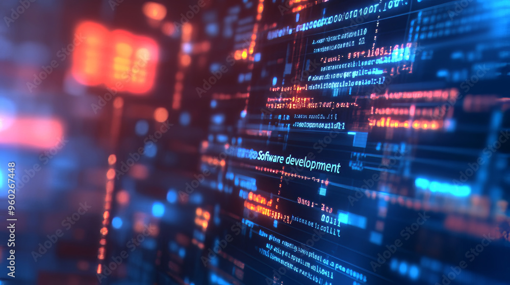 Technology concept: Programming web banner featuring the best programming languages. Illustrates the technology process of software development. Technology concept: Programming web banner featuring the best programming languages. Illustrates the technology process of software development.