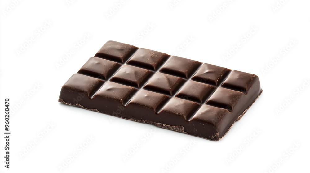 A close-up view of a dark chocolate bar on a plain background showcasing its texture and block design A close-up view of a dark chocolate bar on a plain background showcasing its texture and block design