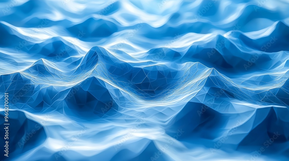 Obraz premium Dynamic blue ocean waves create a mesmerizing pattern during a sunny day near the shoreline