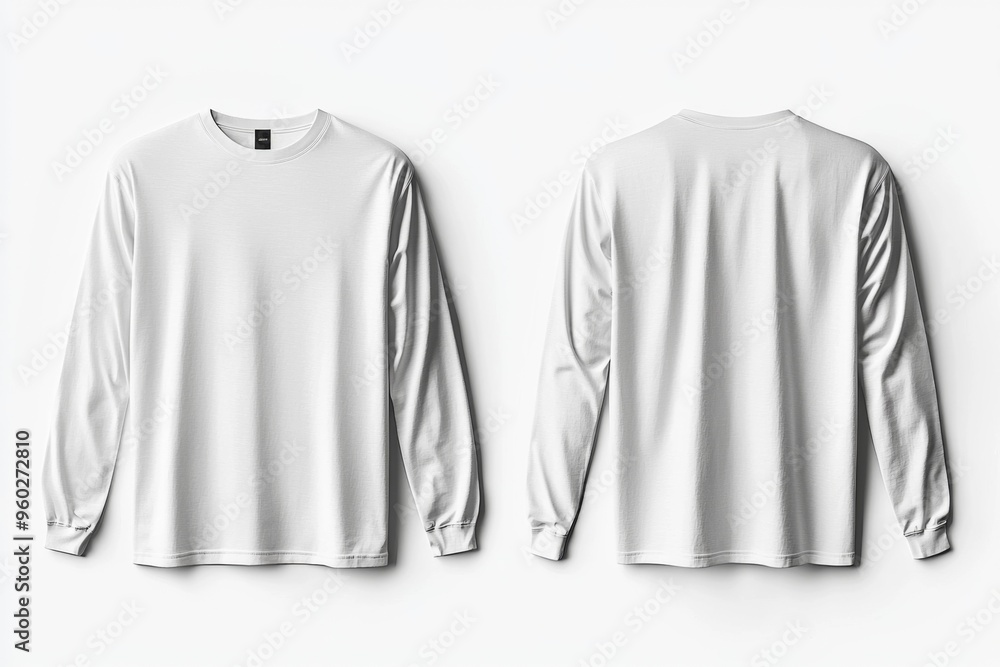 White Long Sleeve Tshirt Mockup Isolated created with Generative AI White Long Sleeve Tshirt Mockup Isolated created with Generative AI