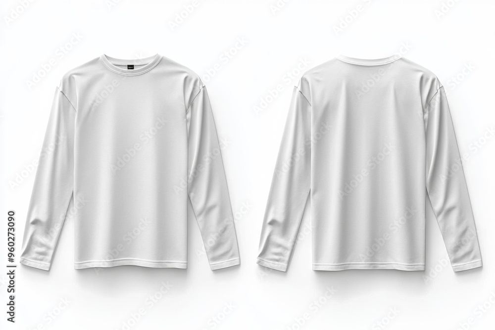 White Long Sleeve Tshirt Mockup Isolated created with Generative AI White Long Sleeve Tshirt Mockup Isolated created with Generative AI