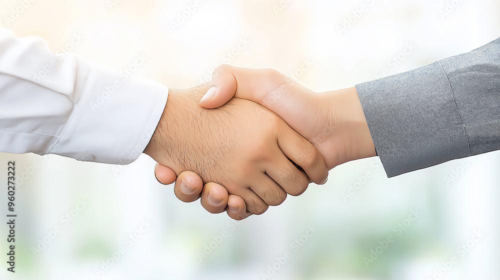 Business handshake symbolizes agreement and partnership Business handshake symbolizes agreement and partnership