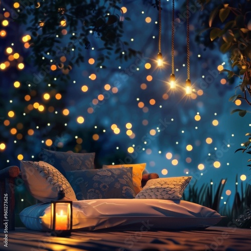 Relaxing atmosphere style background with lighrs photo