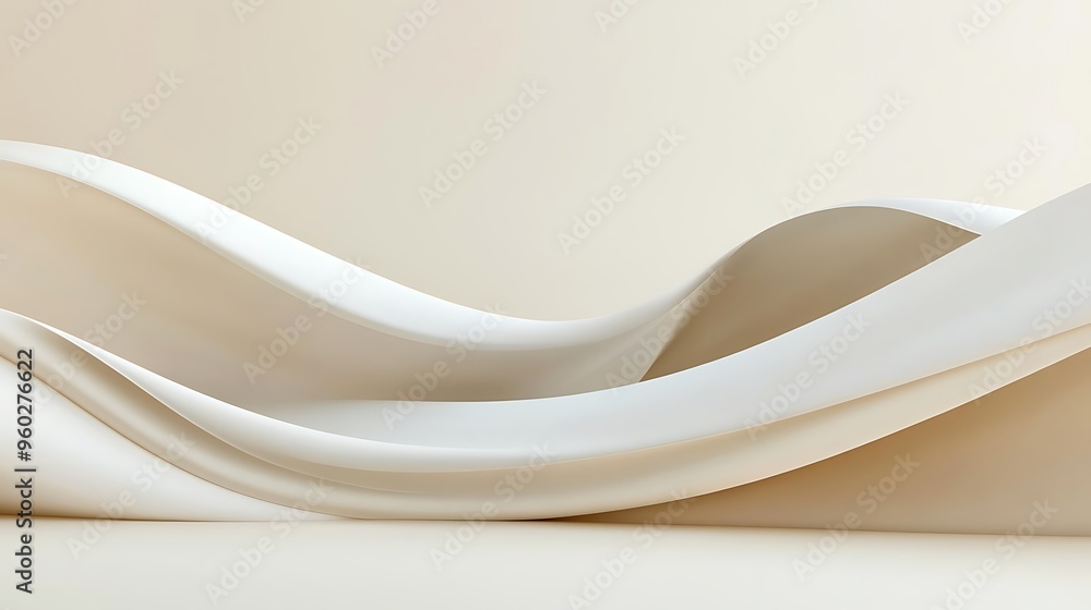 Obraz premium A smooth, flowing wave pattern background with a clear central area for text