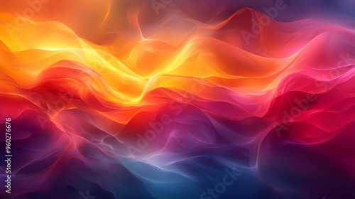Wallpaper Mural Vibrant swirls of color create an abstract art piece reminiscent of a sunset over a serene landscape Torontodigital.ca