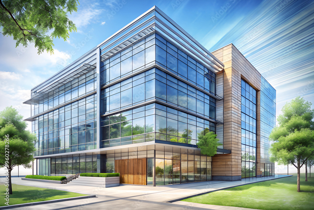 modern office building in the city architectural sketch modern office building in the city architectural sketch