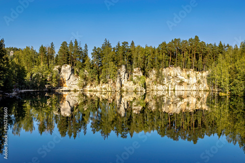 The rock town of Adrspach Weckelsdorf in the Braunau Mountains photo