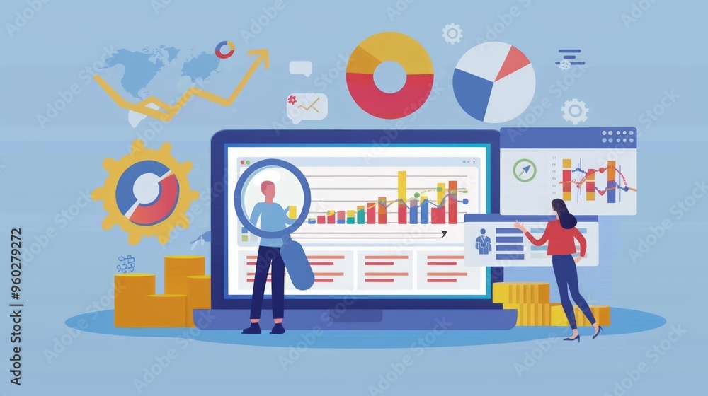 Business Data Analysis on Laptop Screen Business Data Analysis on Laptop Screen