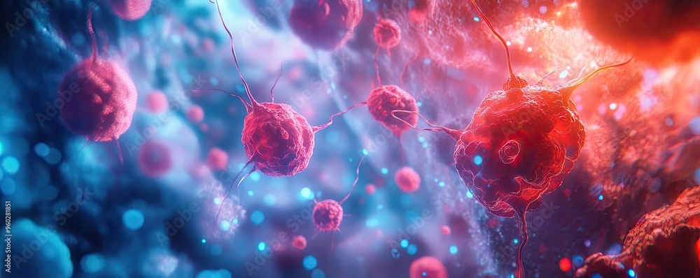 Vibrant microscopic view of cells highlighting intricate details and vivid colors, perfect for educational and scientific purposes. Vibrant microscopic view of cells highlighting intricate details and vivid colors, perfect for educational and scientific purposes.