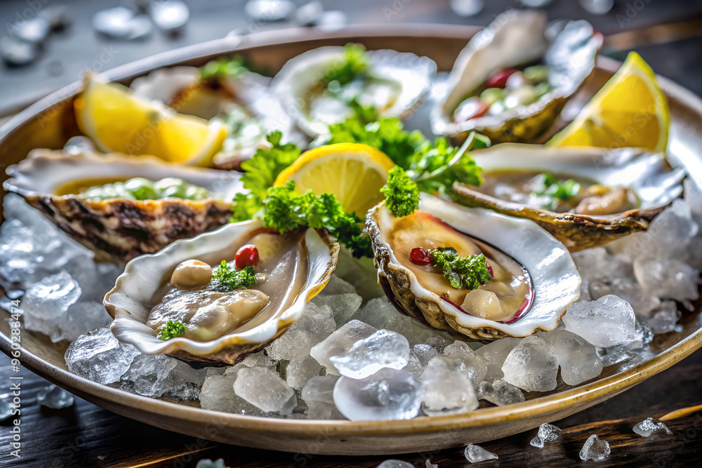oysters with lemon
