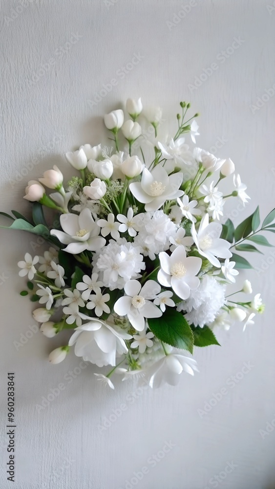 White Flower Wall Arrangement, Fresh and Elegant Floral Decor White Flower Wall Arrangement, Fresh and Elegant Floral Decor