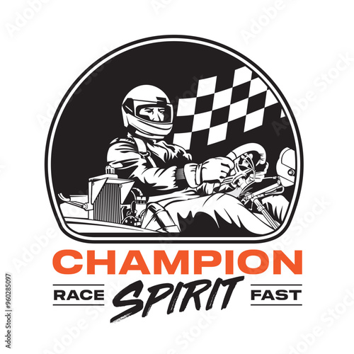 Go Kart racing vector illustration design, good for event logo, t shirt design and racing team logo