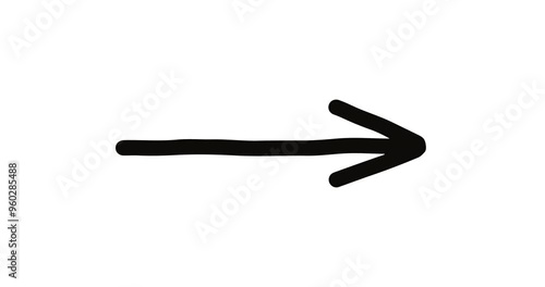 Arrow pointing graphic line hand drawn doodle animated on white background. Abstract sketch arrow point. Decorative accent. Video 4K motion loop animation