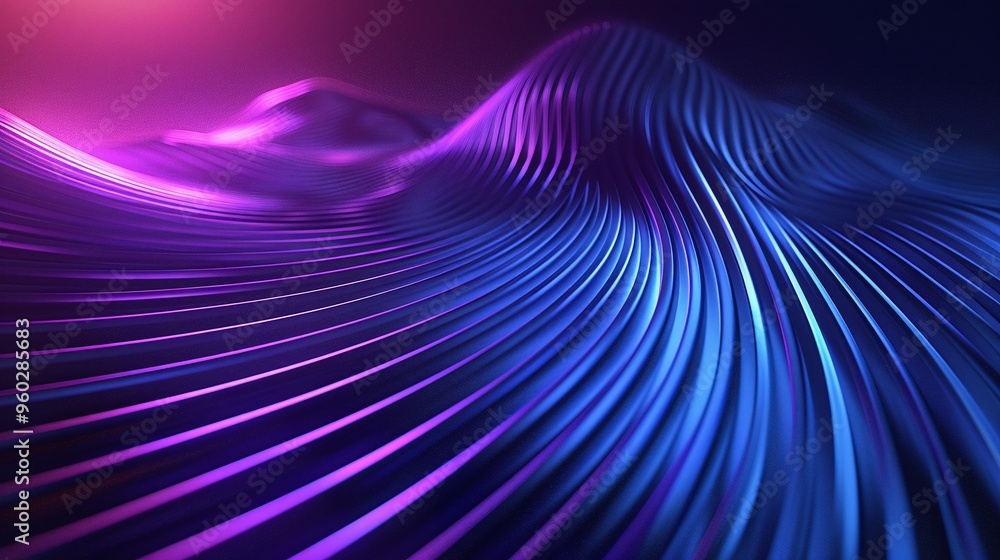 A captivating blend of purple and blue waves flowing seamlessly, creating a mesmerizing visual effect in a futuristic design. A captivating blend of purple and blue waves flowing seamlessly, creating a mesmerizing visual effect in a futuristic design.