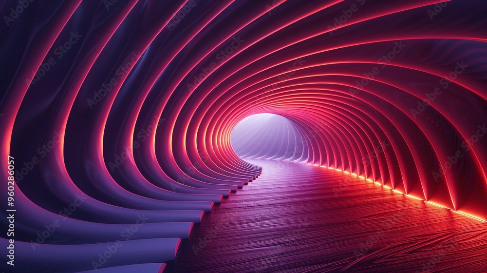 A colorful, futuristic tunnel with smooth curves and dynamic lighting, creating an immersive and intriguing atmosphere. A colorful, futuristic tunnel with smooth curves and dynamic lighting, creating an immersive and intriguing atmosphere.