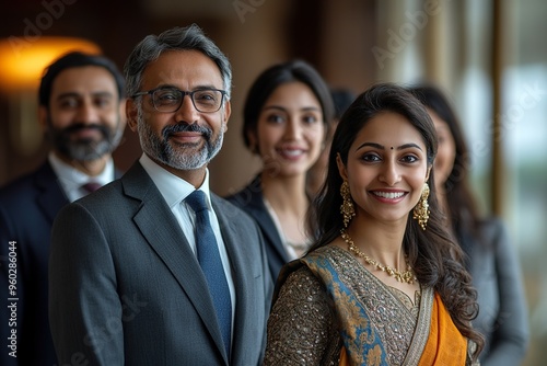 Indian Business Professionals Assembled for a Corporate Group Picture