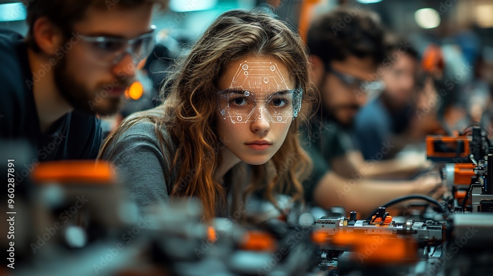 Group of AI researchers developing a reinforcement learning model in a tech startup environment Group of AI researchers developing a reinforcement learning model in a tech startup environment