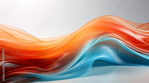 Abstract orange curved shape on a white background, designed for motion graphics animation. This fluid and captivating vector illustration with negative space for a minimalist and unique aesthetic