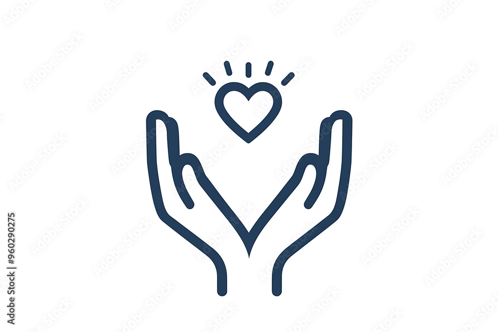 Minimalist support icon, featuring clean lines and simple shapes to represent assistance, care, and aid. Perfect for applications related to customer service, health, or community support.