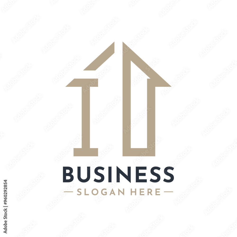Letter IO House Logo for Real Estate Business Branding IO Property Management. Modern Initials AA Logo Design Letter IO House Logo for Real Estate Business Branding IO Property Management. Modern Initials AA Logo Design