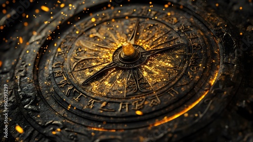 Wallpaper Mural Mystical Fortune Telling Sundial Drenched in Golden Celestial Pollen Ornate and Intricate Timepiece Torontodigital.ca