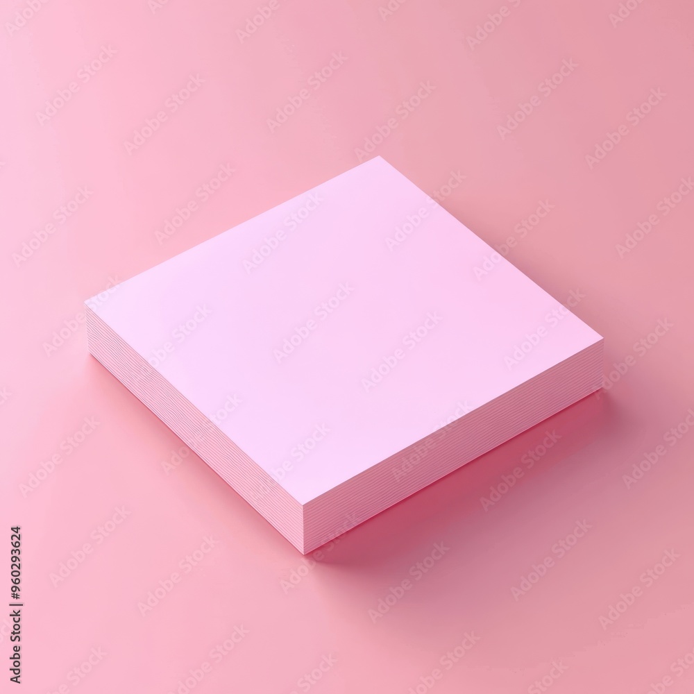 Pink Sticky Note Pad on Matching Background
Pink Sticky Note Pad on Matching Background