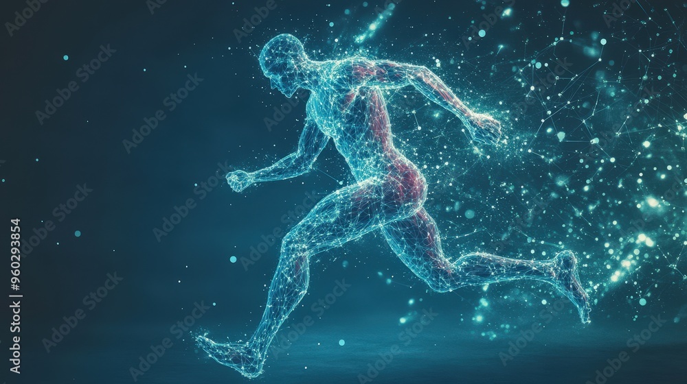 Muscular physique exhibition through comprehensive training program on blank slate background with copy space Muscular physique exhibition through comprehensive training program on blank slate background with copy space