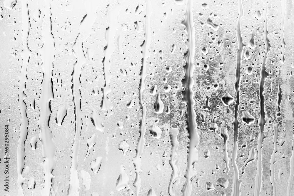 Fototapeta premium PNG dense *water drop on the window* png texture, clear light grey background, wallpaper --ar 3:2 --v 6.0