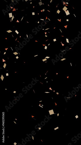 random falling golden shining confetti 