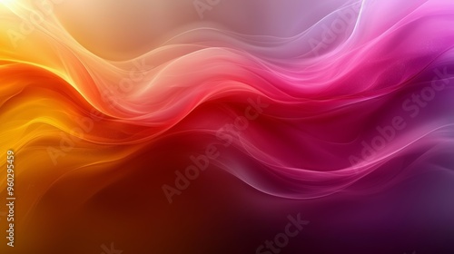 Wallpaper Mural Vibrant abstract waves of color blending in warm hues of orange, pink, and purple creating a serene and dynamic visual effect Torontodigital.ca