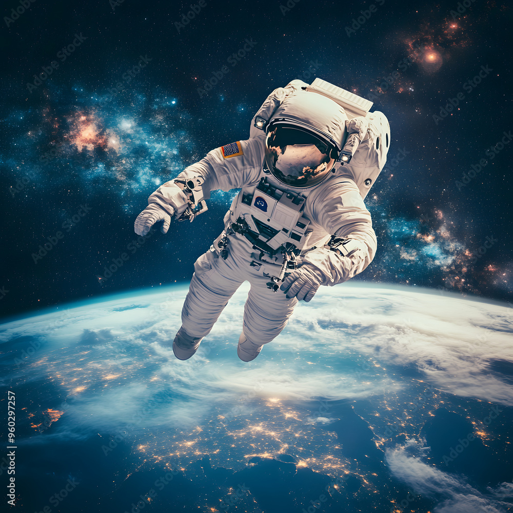 custom made wallpaper toronto digitalgraphics of space, planets, and astronauts on a white background.