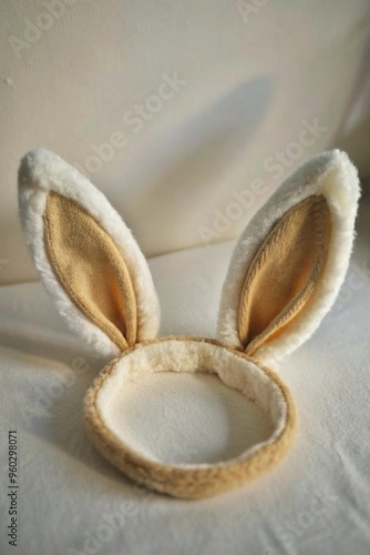 Cute fluffy rabbit ears headband for Easter celebration and spring costume