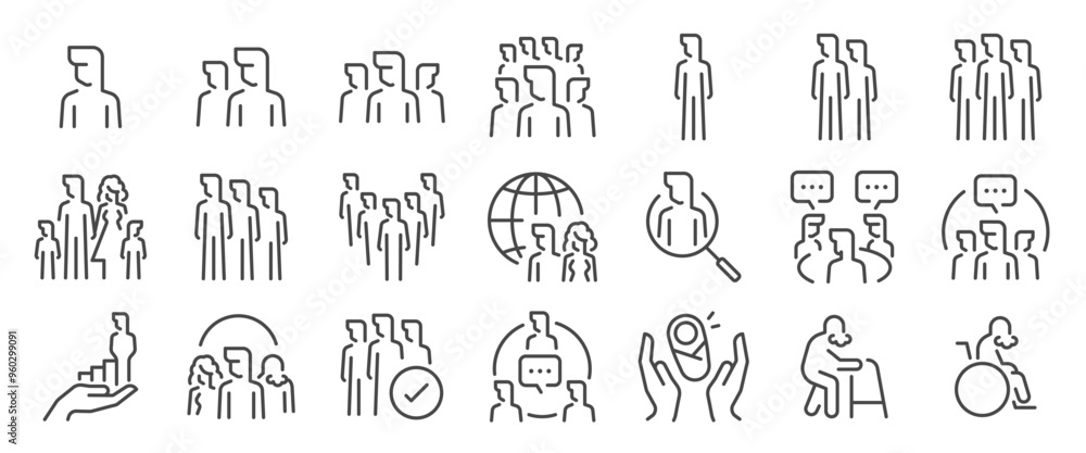 People icon set. It included person, citizen, man, woman, immigration and more icons. Editable Vector Stroke. People icon set. It included person, citizen, man, woman, immigration and more icons. Editable Vector Stroke.