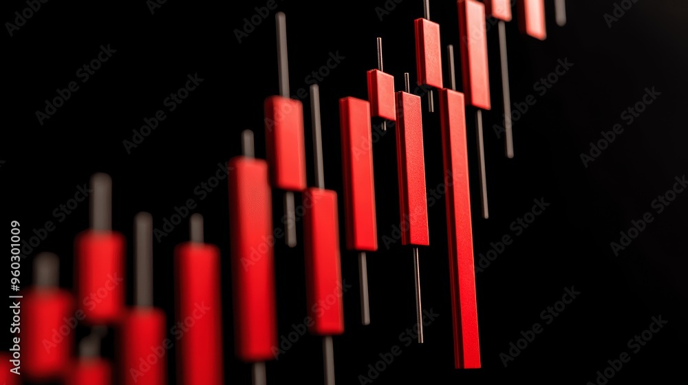 A chart showing a sharp stock drop after a negative earnings report, with high volume bars and a deep red candlestick