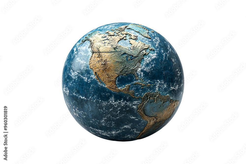 Earth showcasing continents and oceans with vibrant colors, isolated on transparent background. Earth showcasing continents and oceans with vibrant colors, isolated on transparent background.