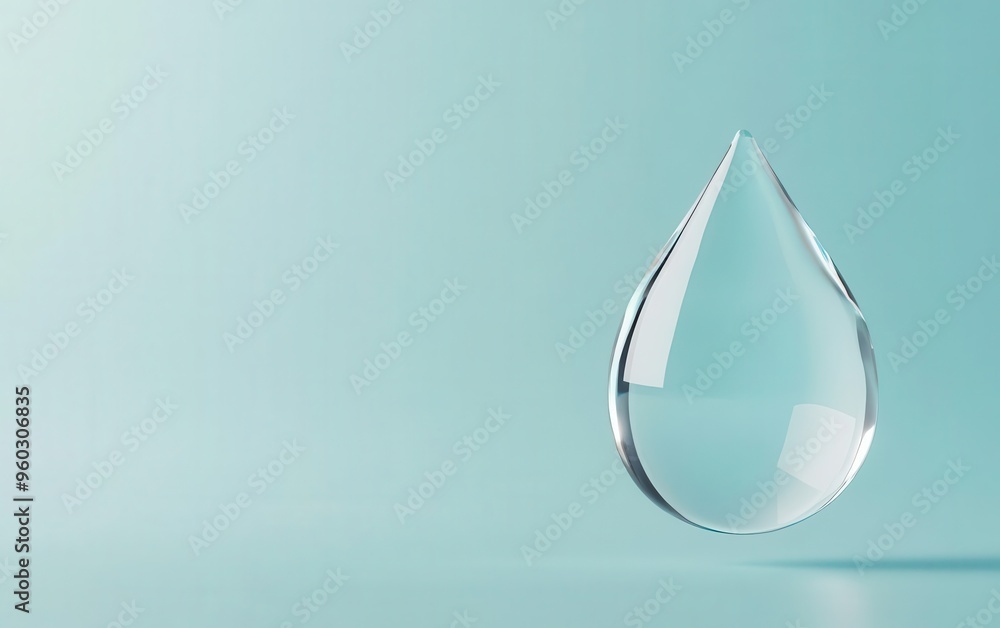 Single raindrop, clear background, 3D illustration Single raindrop, clear background, 3D illustration
