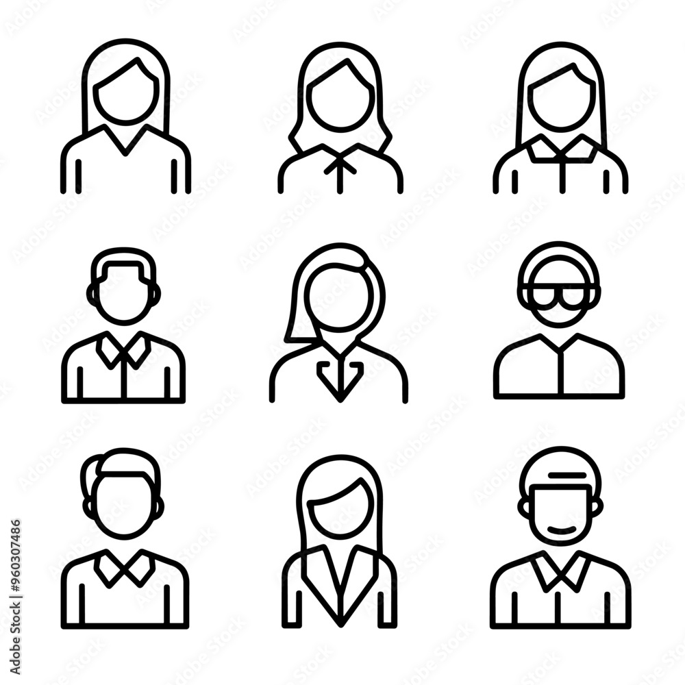 User profile icon set. Profile, people silhouette, person, avatar, sign up button vector collection User profile icon set. Profile, people silhouette, person, avatar, sign up button vector collection