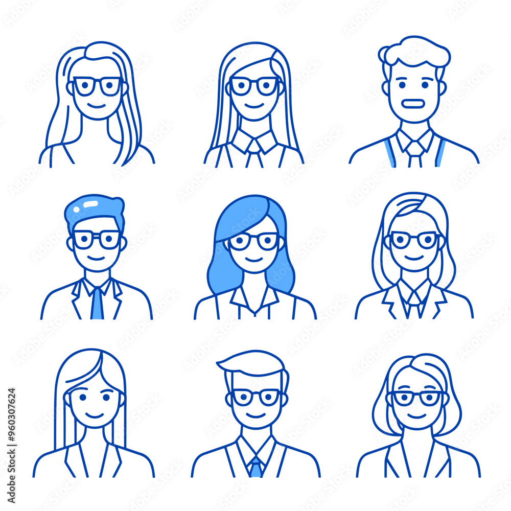 User profile icon set. Profile, people silhouette, person, avatar, sign up button vector collection User profile icon set. Profile, people silhouette, person, avatar, sign up button vector collection