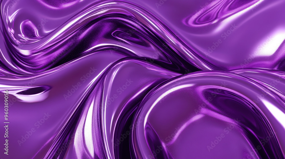 Obraz premium A smooth, flowing texture in vibrant purple, resembling liquid or fabric.