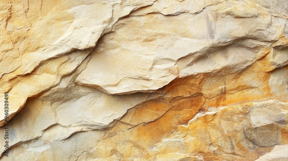 Rough sandstone background with warm hues of beige, tan, and light brown, showing natural striations. Rough sandstone background with warm hues of beige, tan, and light brown, showing natural striations.