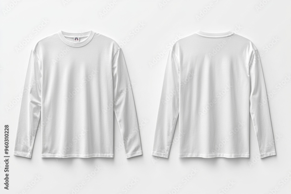 White Long Sleeve Tshirt Mockup Isolated created with Generative AI White Long Sleeve Tshirt Mockup Isolated created with Generative AI