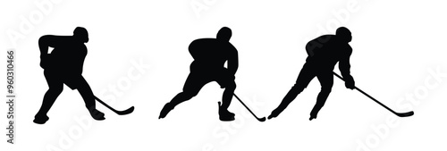 hockey player vector Silhouettes