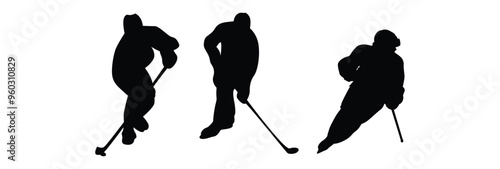 hockey player vector Silhouettes