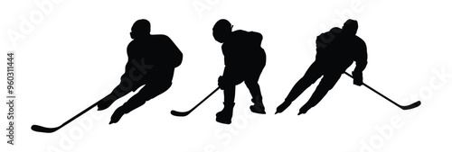 hockey player vector Silhouettes