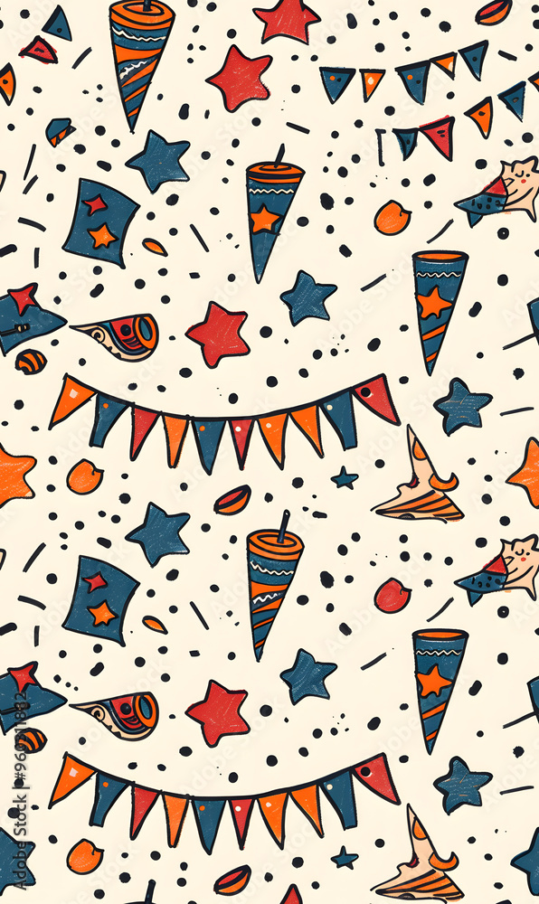 New Year and Christmas 2d cartoon or graphic advertising background, Seamless pattern New Year and Christmas 2d cartoon or graphic advertising background, Seamless pattern