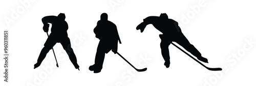hockey player vector Silhouettes